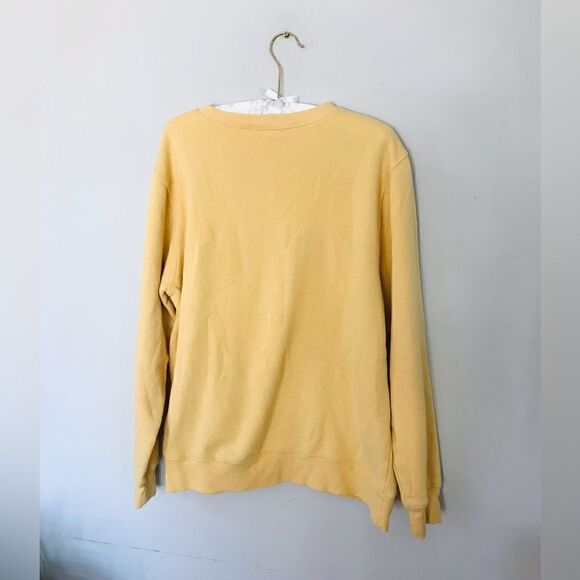 Woman kind pale yellow and organs retro style crew neck oversized sweatshirt - Picture 3 of 5